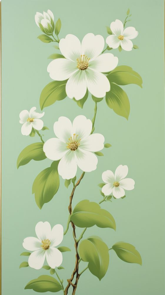 Floral painting blossom pattern.