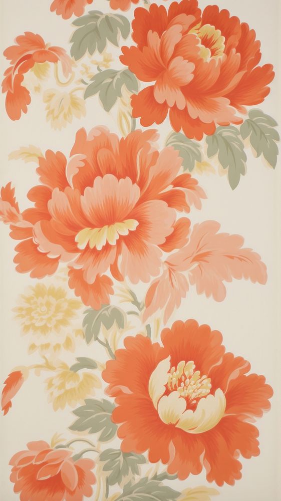 Floral wallpaper pattern drawing.