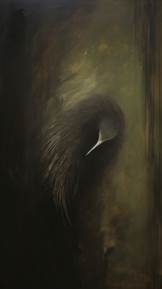 Kiwi bird painting animal darkness.