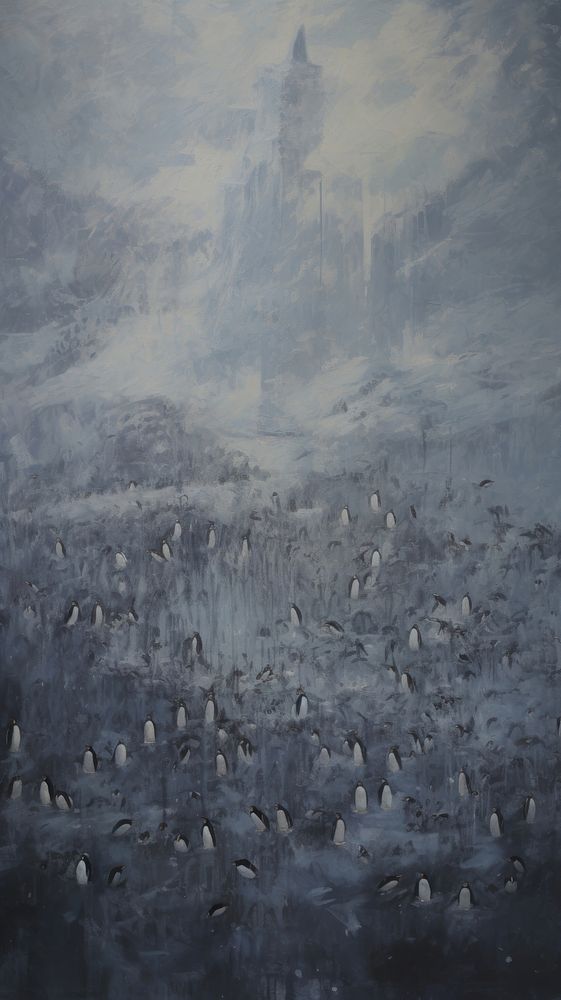 Penguins painting animal bird.
