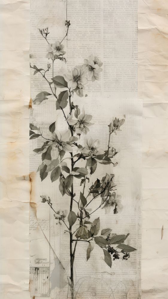 Wallpaper ephemera pale plant pattern art creativity.