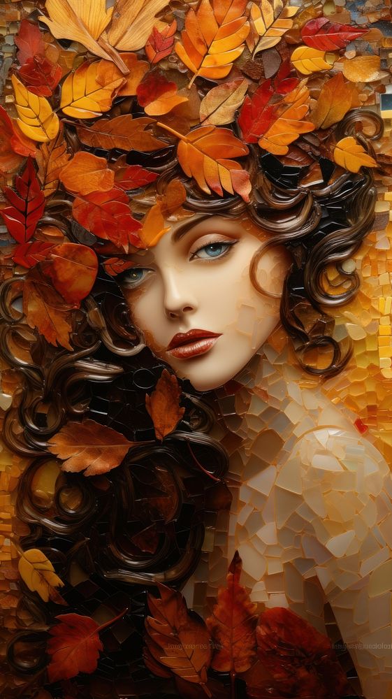 Autumn art portrait painting.