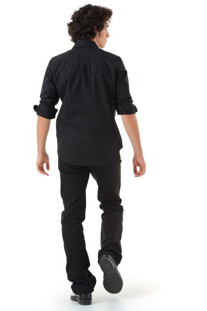 Young fashion man walking footwear standing sleeve.