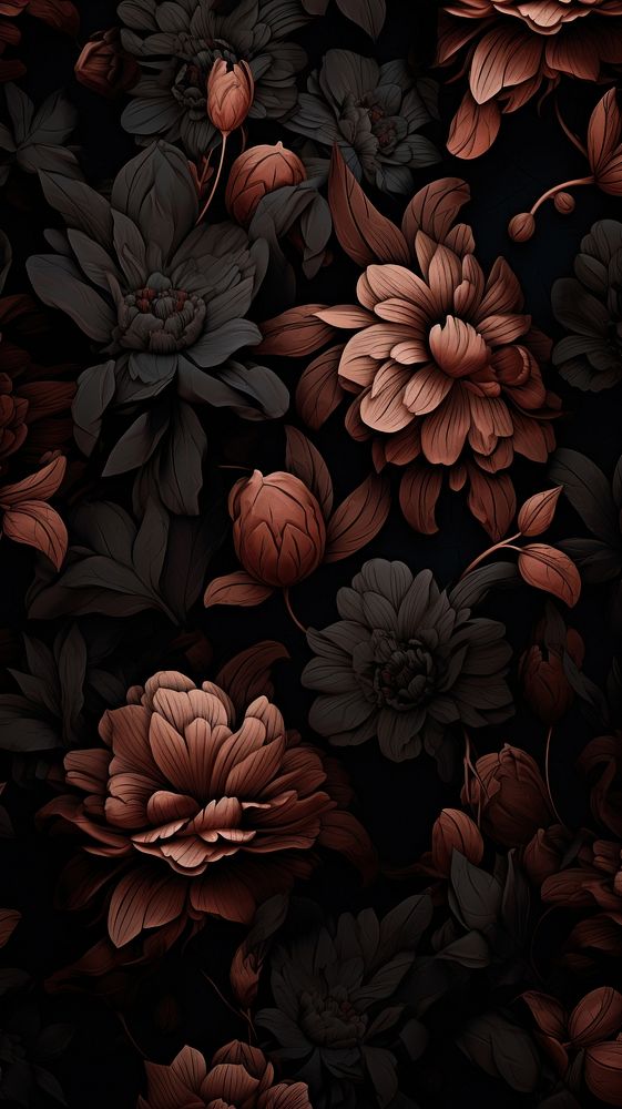 Dark Plant pattern wallpaper backgrounds flower plant.