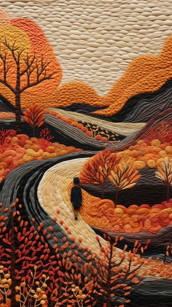 Autumn art pattern quilt.
