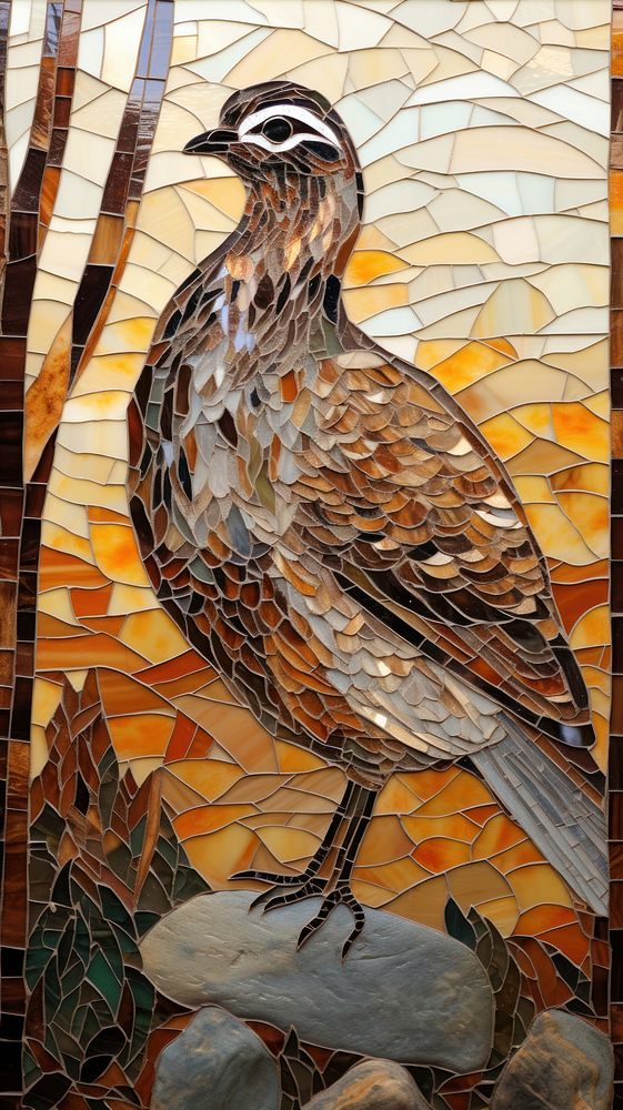 Grouse mosaic art animal.