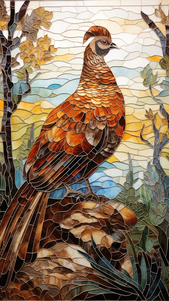 Grouse art animal mosaic.