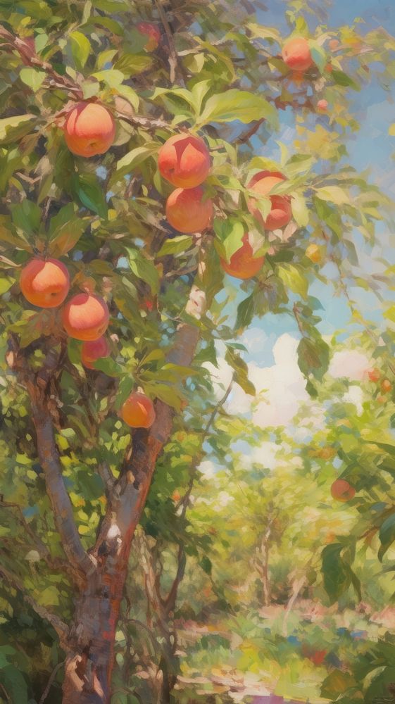 Orchard painting plant apple.