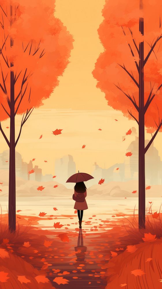Autumn outdoors anime tranquility.