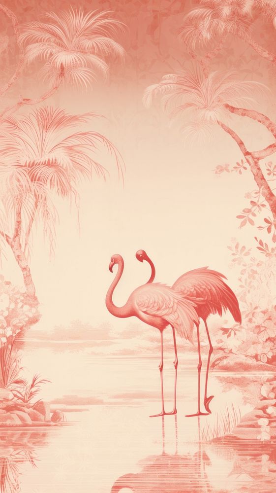Flamingo animal bird red.