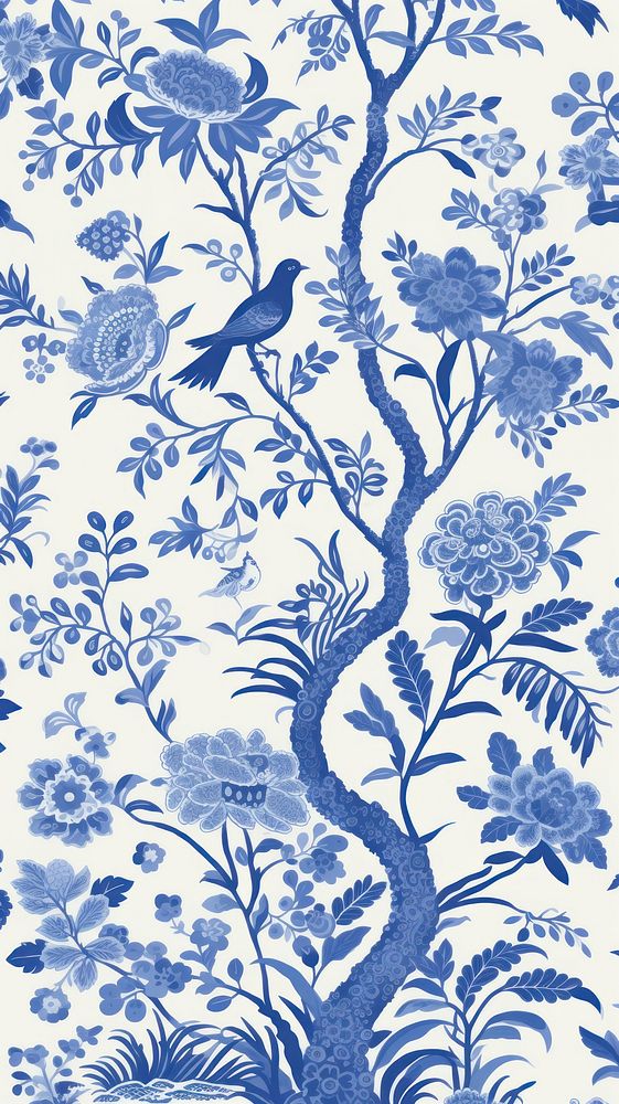 Blue pitta art wallpaper porcelain.
