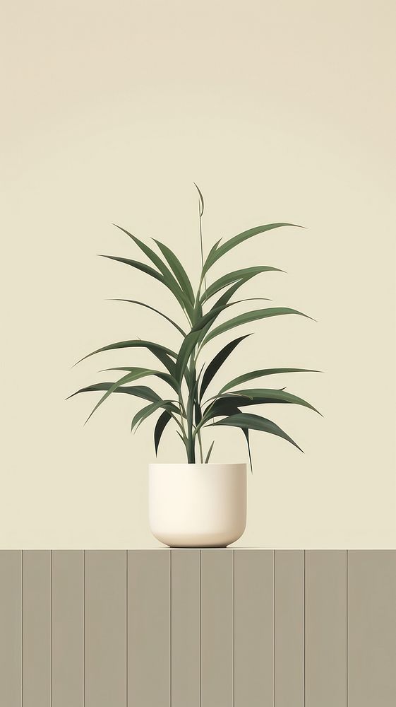Litograph minimal Plant plant vase wall.