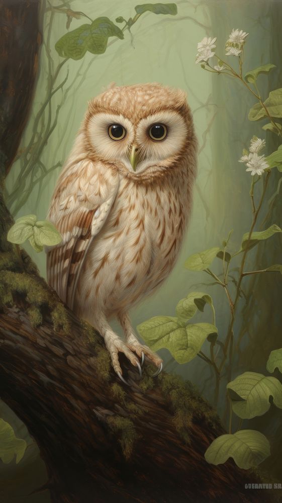 Elf owl painting animal bird.