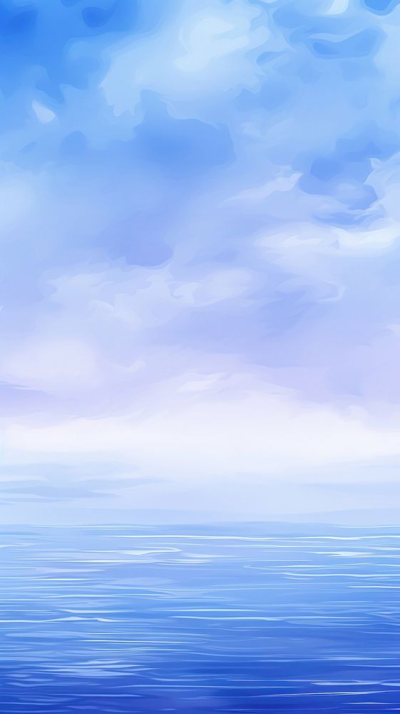Minimal landscape art with watercolor brush and blue line art texture outdoors horizon nature.