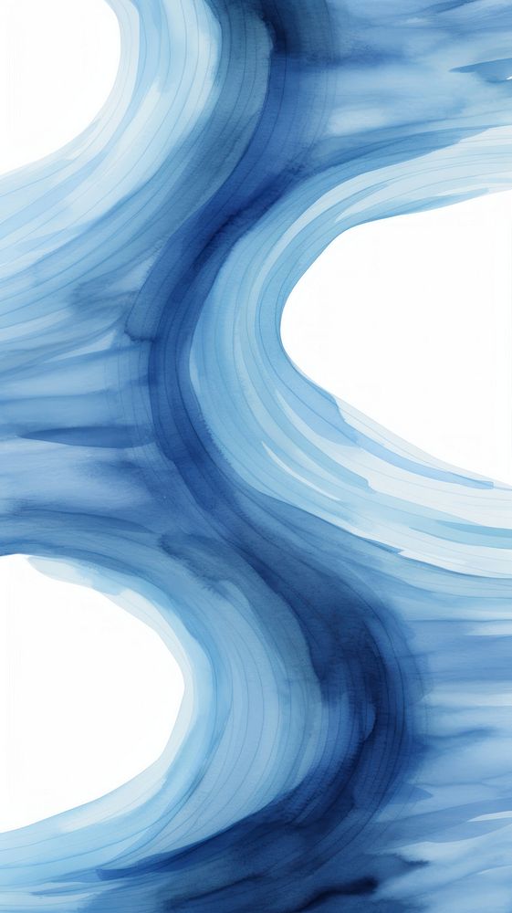 Minimal landscape art with watercolor brush and blue line art texture pattern backgrounds abstract.