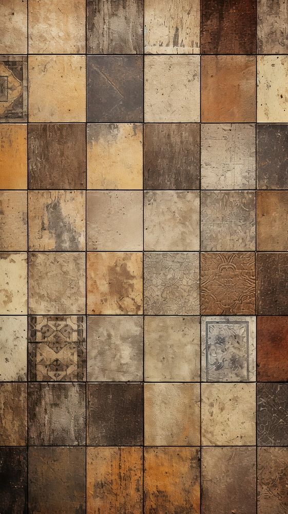 Vintage wallpaper tile architecture flooring.