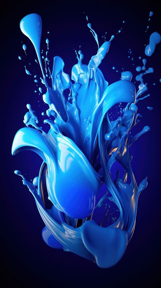 Paint Splash Art Dark Blue Background Wallpaper blue creativity chandelier.