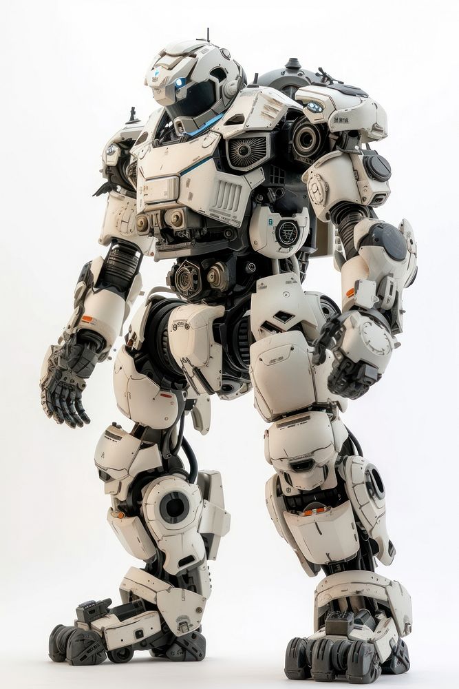 Combat robot white toy astronaut.