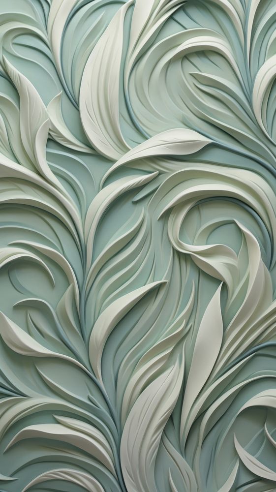 Plant bas relief pattern art wallpaper nature.