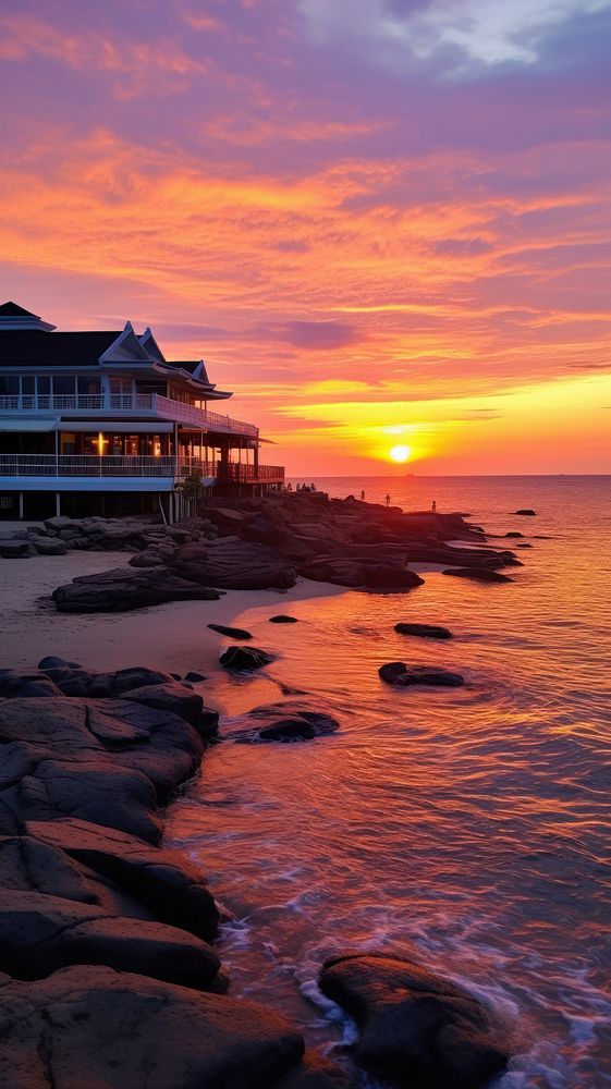 Sunset architecture building outdoors.