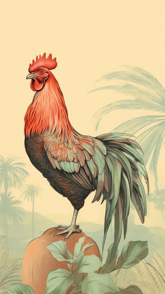 Marans chicken poultry drawing animal.
