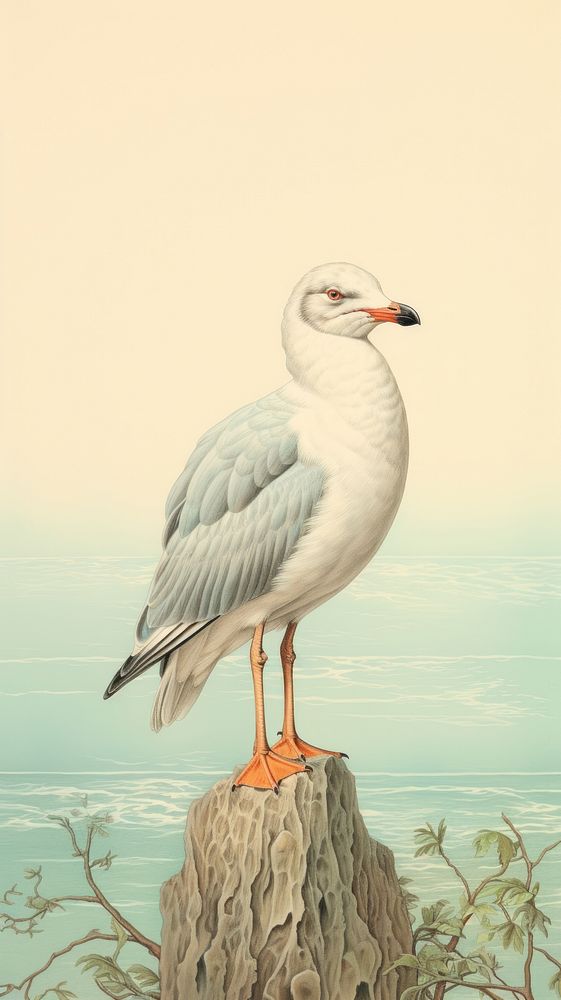 Ring billed gull seagull animal bird.