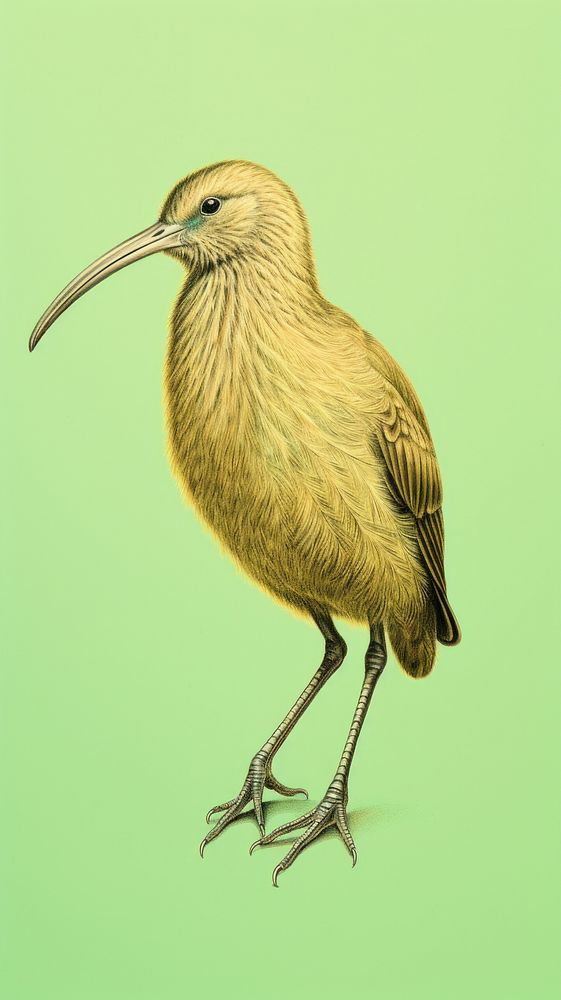 Kiwi bird drawing animal sketch.