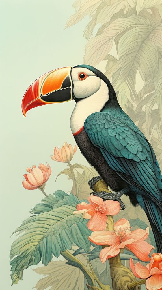 Wallpape puffin animal toucan bird.