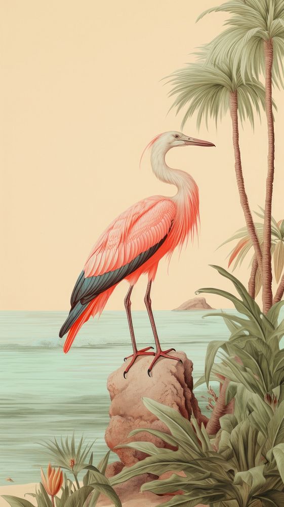 Seagull flamingo drawing animal.