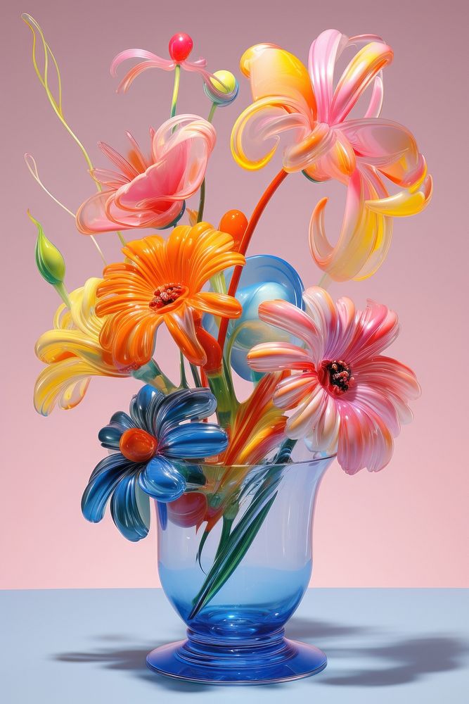 Flower vase art painting.