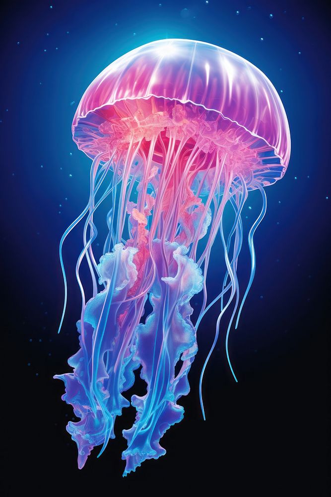 Blue jelly fish jellyfish invertebrate transparent.