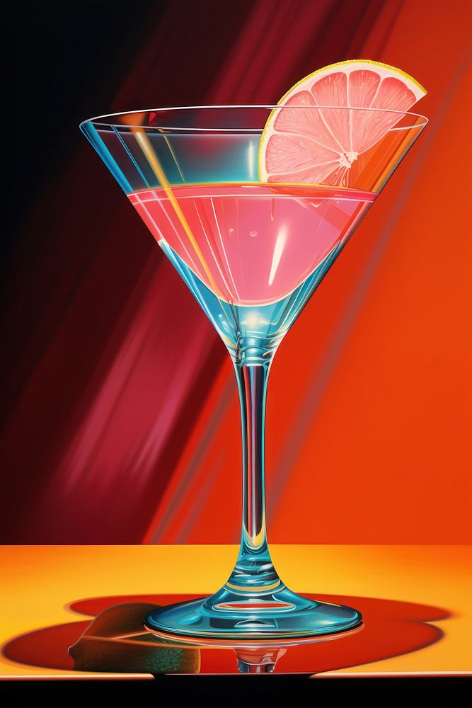 Cocktail isolated martini drink glass.