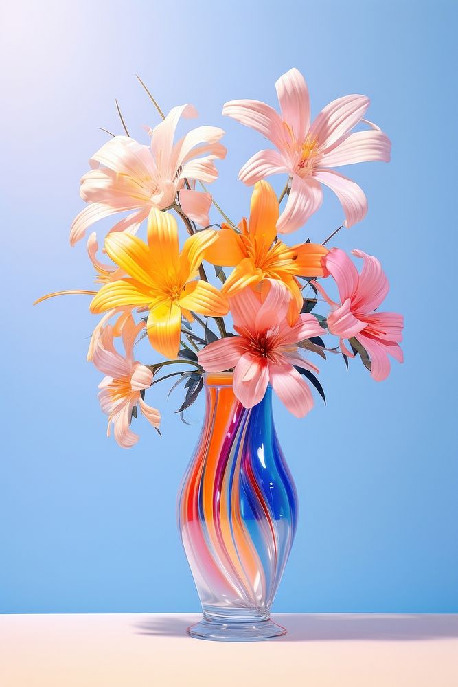 Flowers in vase isolated plant art inflorescence.