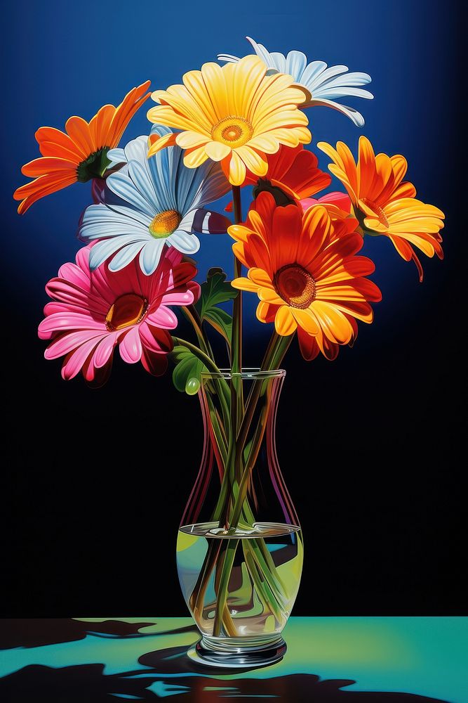 Flowers in vase isolated petal plant daisy.