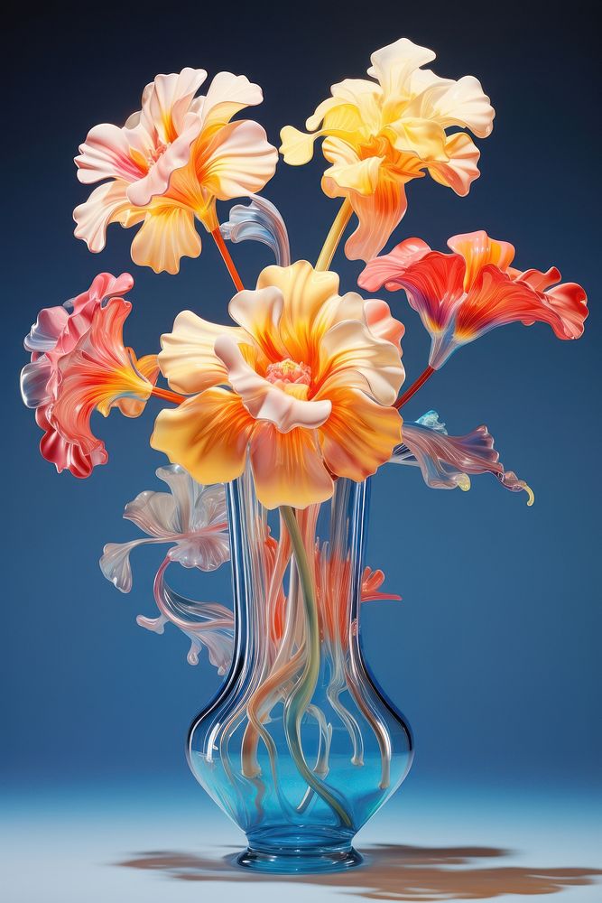 Flowers in vase isolated petal plant art.