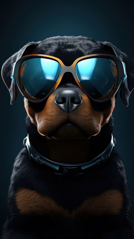3D cartoon Rottweiler for glasses dog sunglasses.