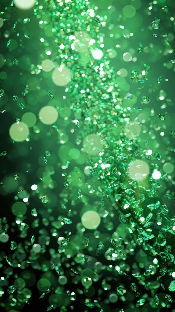 Green glitter light illuminated transparent.