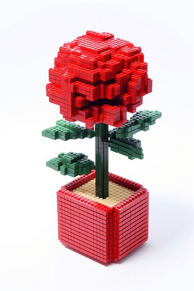 Rose bricks toy art white background creativity.