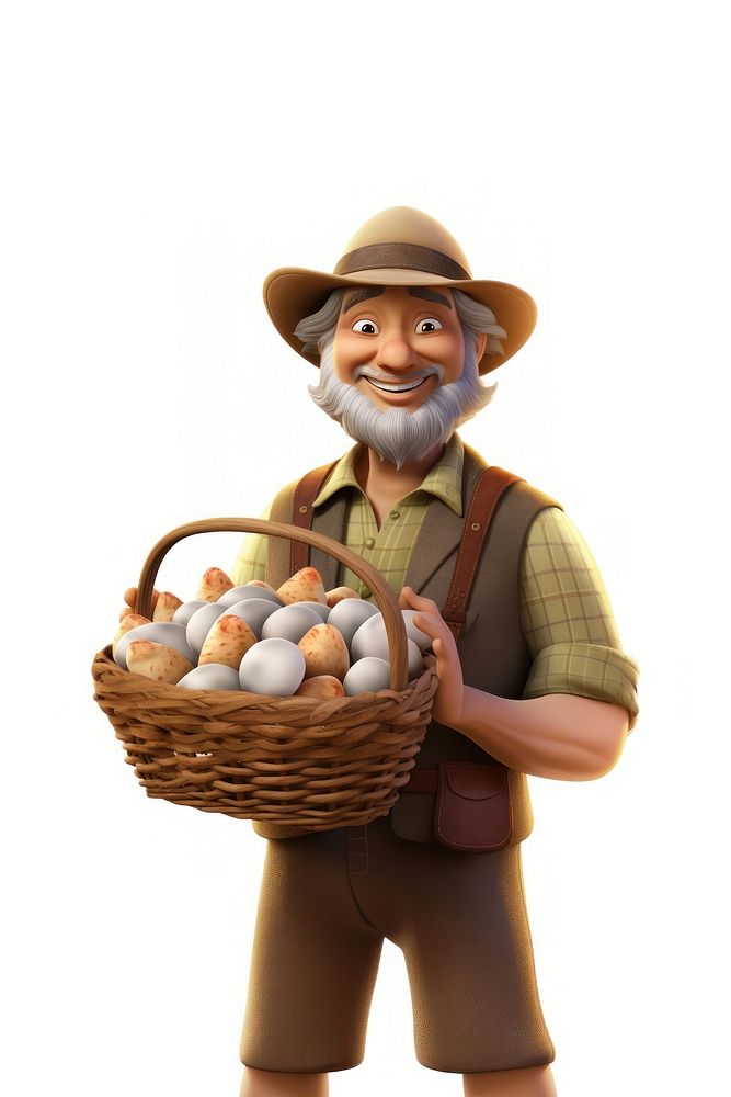 Basket holding farmer egg.