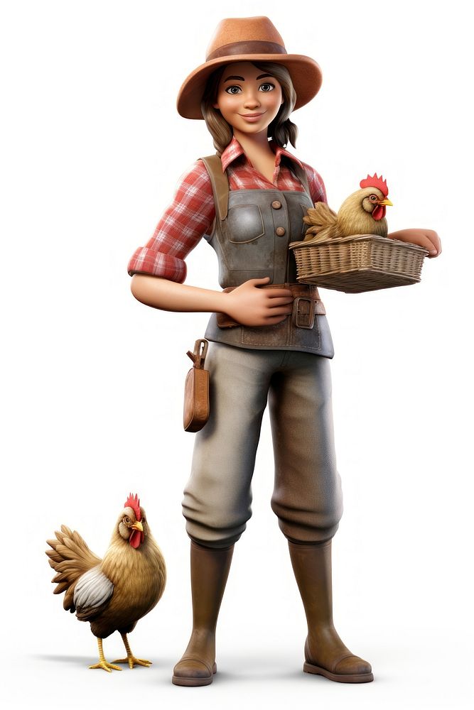 Chicken holding female adult.