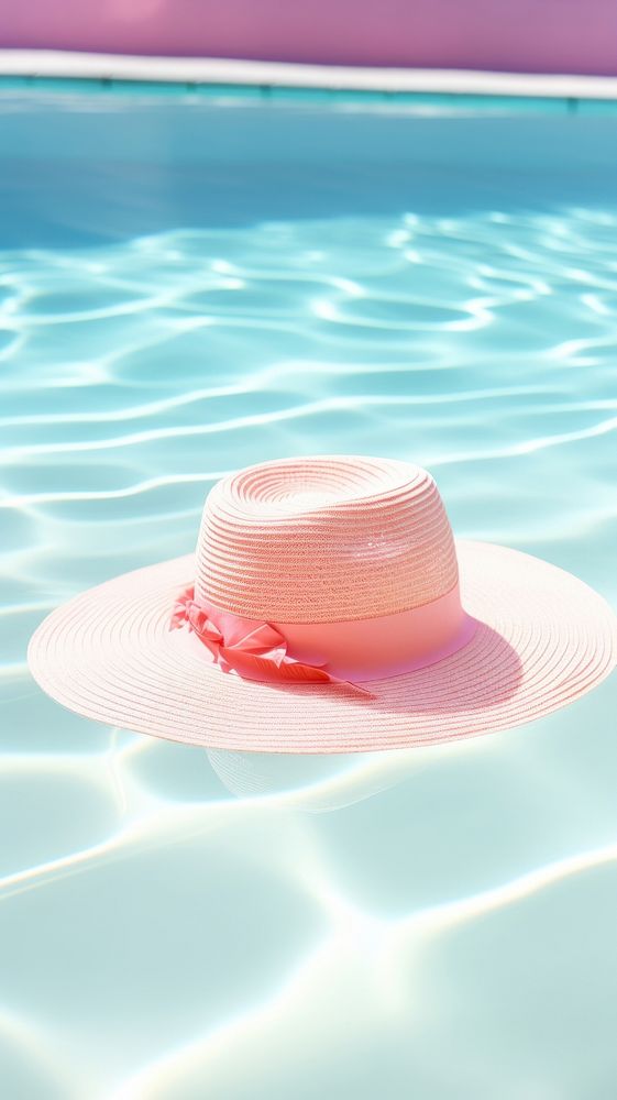 Pink tropical hat summer floating sunny.
