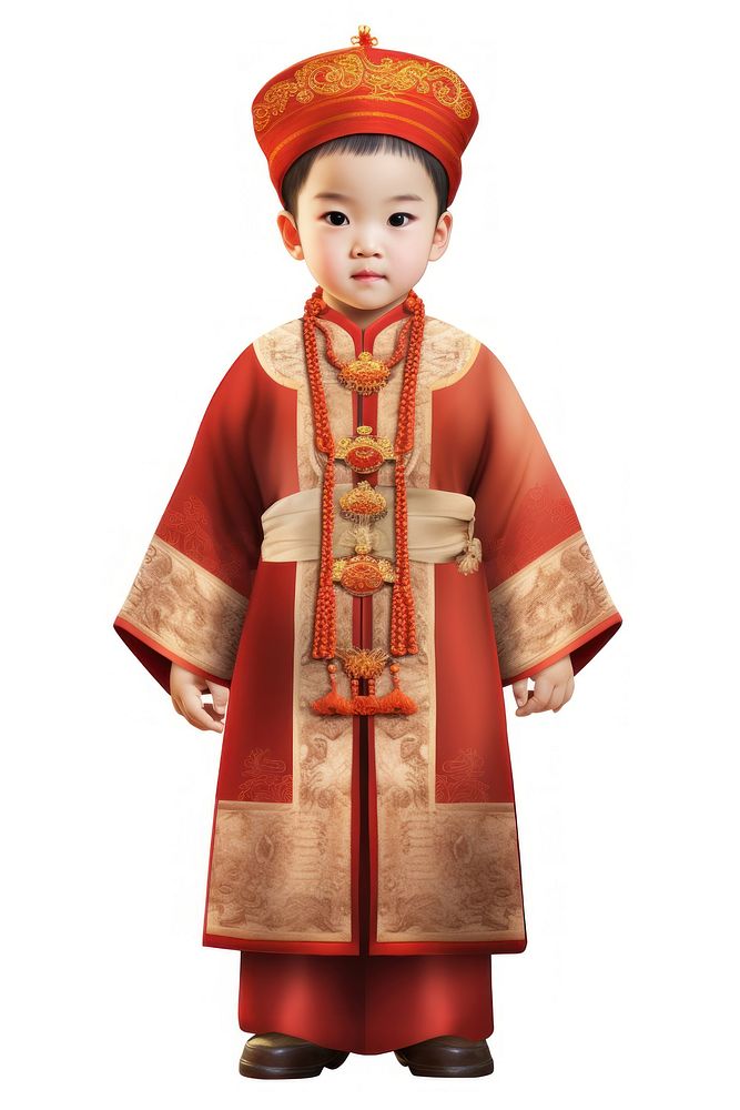 Traditional chinese costumes child dress robe.