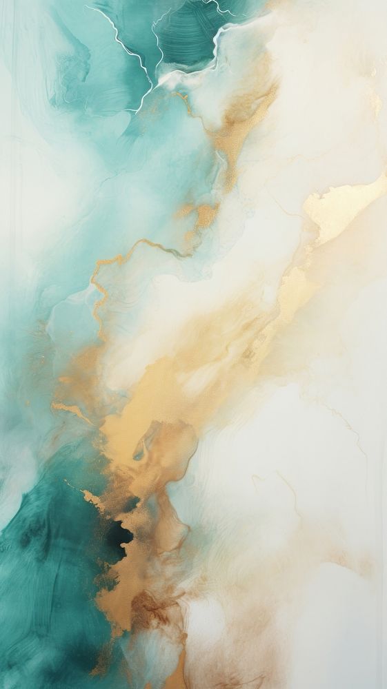 Teal and gold cloud background backgrounds painting nature.