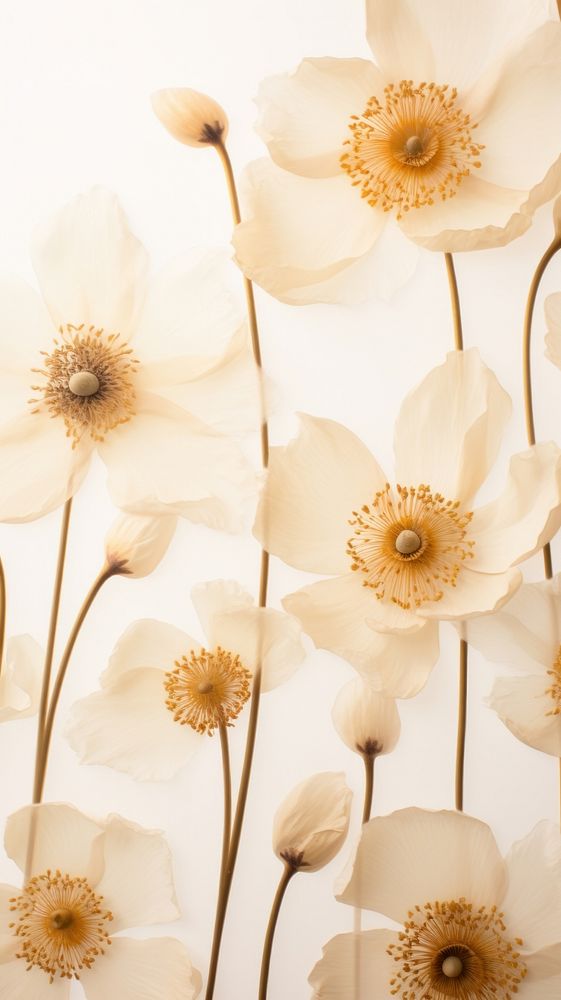 Real pressed anemone flowers backgrounds petal plant.