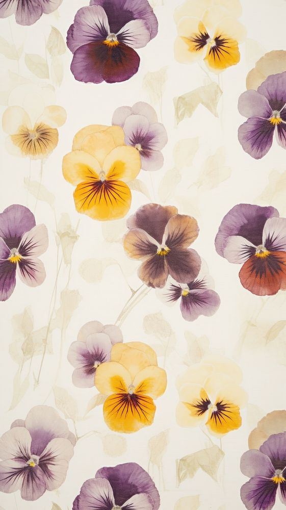 Real pressed pansy flowers backgrounds pattern petal.