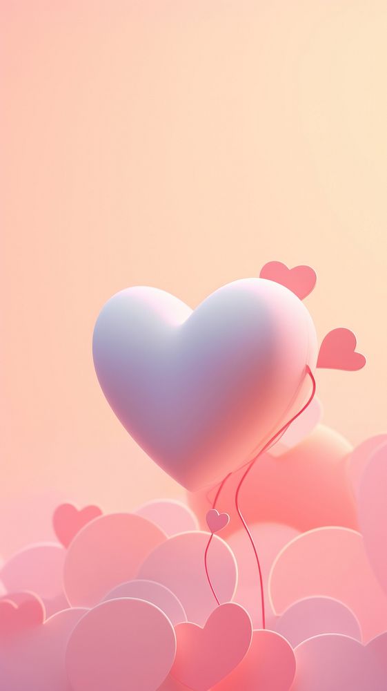 Pink heart balloon backgrounds celebration.