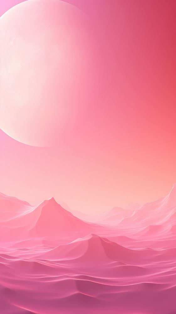 A pink fantasy moon backgrounds purple nature.