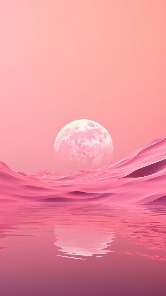 A pink fantasy moon outdoors nature sky.