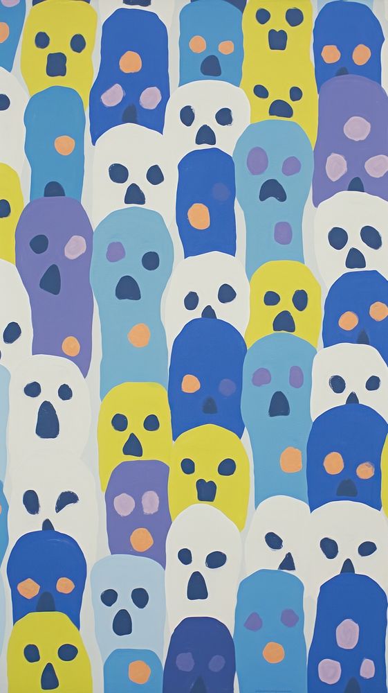 Cartoonish pastel cute skulls pattern backgrounds representation.