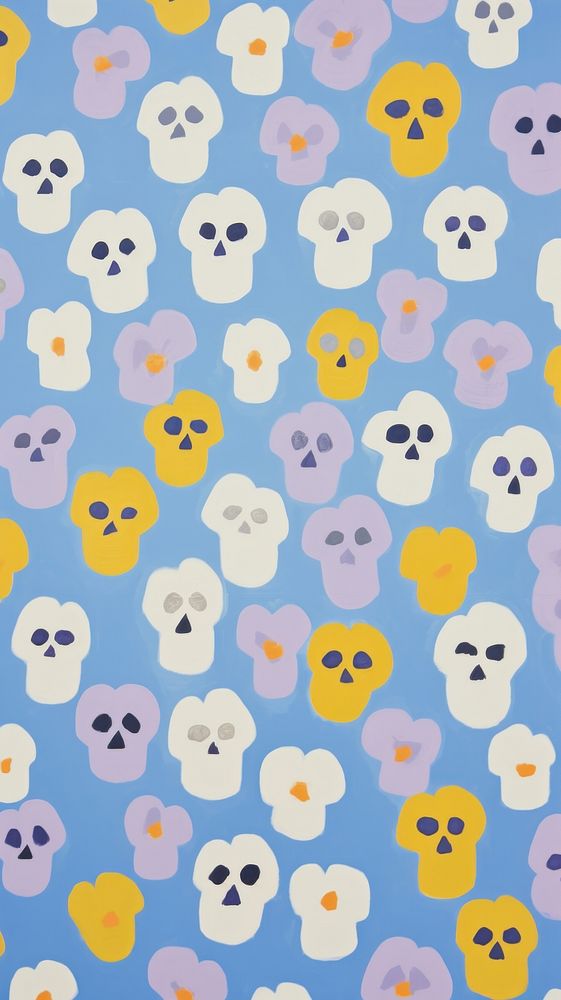 Cartoonish pastel cute skulls pattern backgrounds creativity.